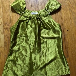 Chartreuse silk top